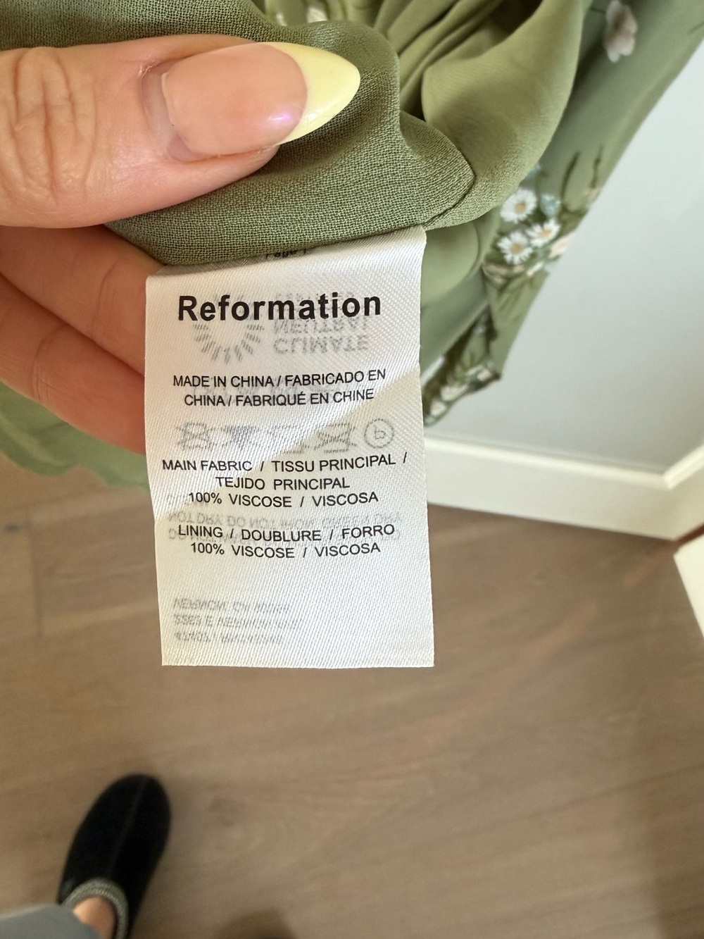 Reformation Kourtney Dress Green - Size 6 - Picture 10 of 12